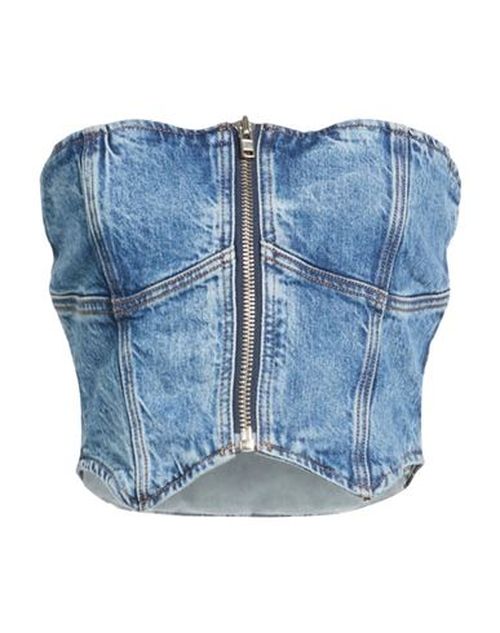 Jeans Woman Top Blue Size 4 Organic cotton, Tencel, Lycra