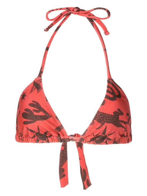 Iasmin halterneck printed bikini top - Brown