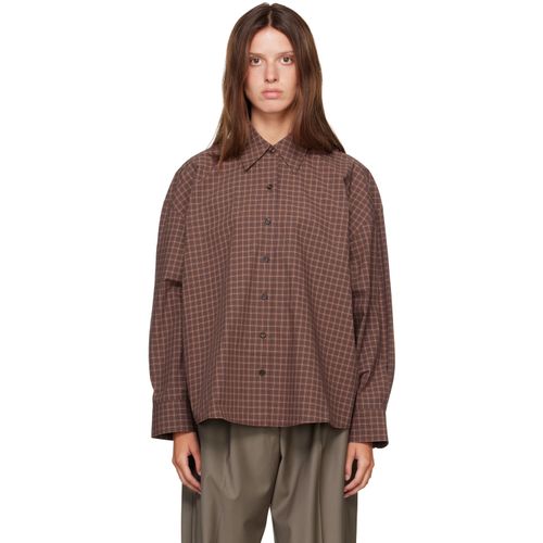 Brown Checked Oversized Shirt