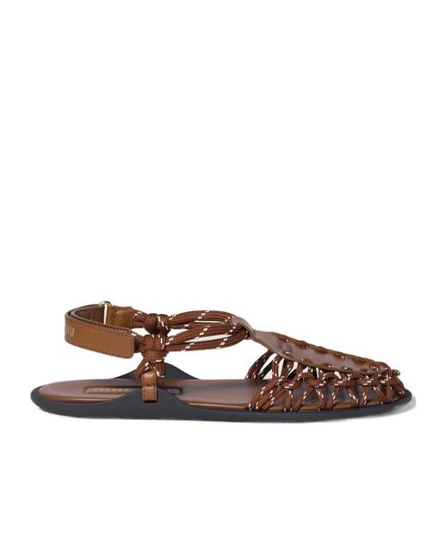 Leather and cord sandals
