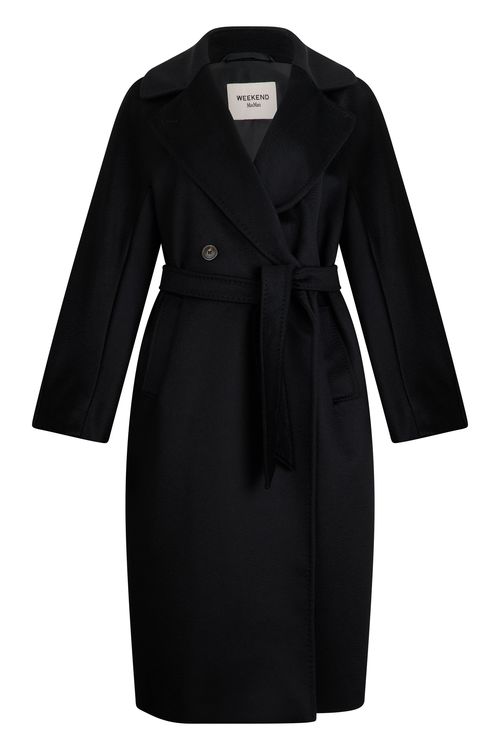Double-Breasted Virgin Wool Coat — Black