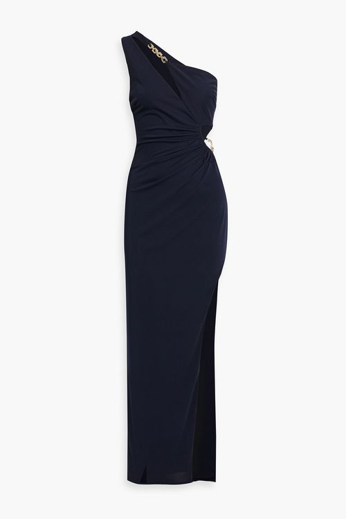 Defano one-shoulder ruched jersey gown