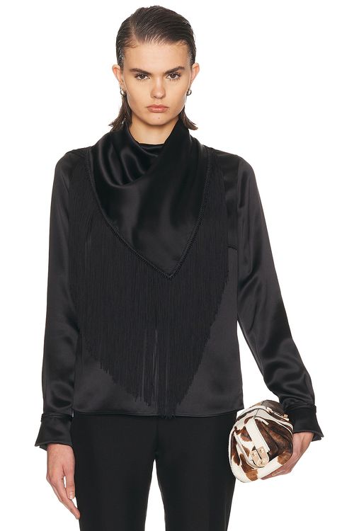 Gabriela Hearst Anderson Scarf Top in Black - Black. 40 also in