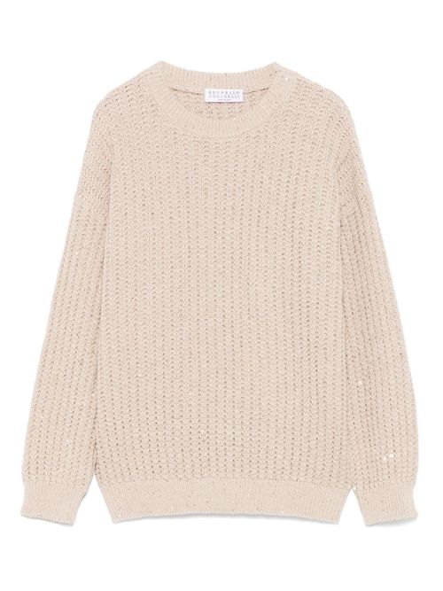 Sequin-embellished sweater - Neutrals
