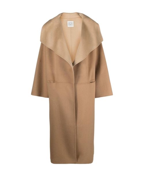 Two-tone wool-blend coat