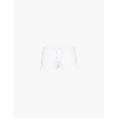 Womens White Raffaela Ruffle-hem Cotton-jersey Shorts