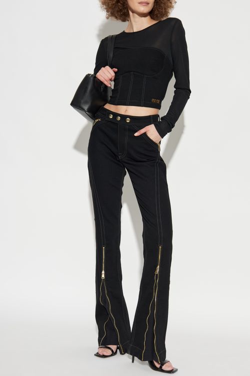 Jeans With Sewn-in Zippers In The Legs, Women's, Black