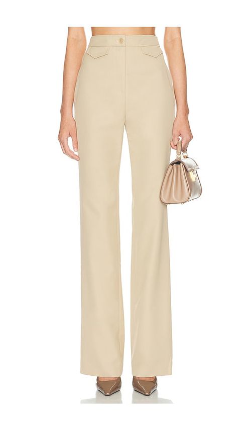 Helsa The Kick Flare Suit Pant in Tan. - XL also in L