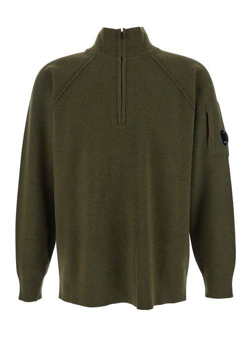 C. P. Company Knitwear Polo Collar In Lambswool Grs