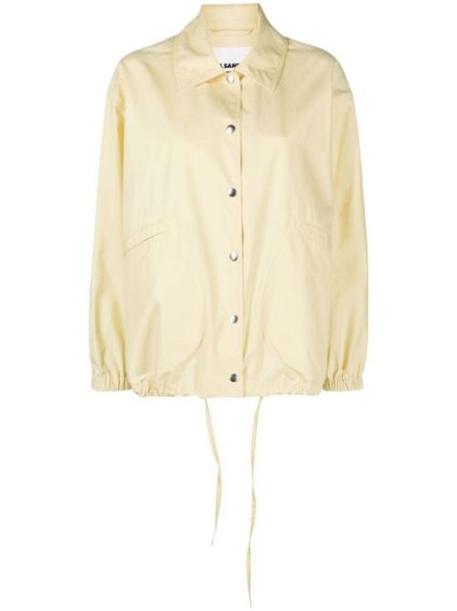 Logo-print shirt jacket