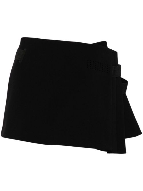 Pleated wrap miniskirt - Black