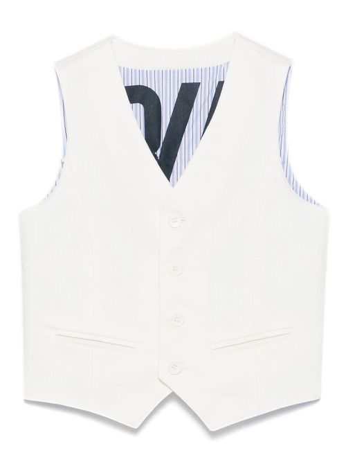 Embroidered-logo waiscoat - White