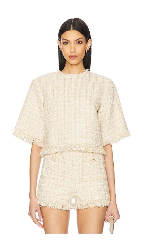 GIUSEPPE DI MORABITO Short Sleeve Top in Cream. -  40 also in 36