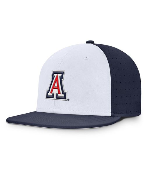 Men's White/Navy Arizona Wildcats On-Field Dugout True Performance Fitted Hat - White, Navy