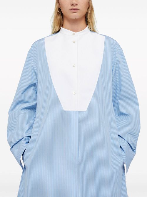 Plastron poplin shirtdress - Blue