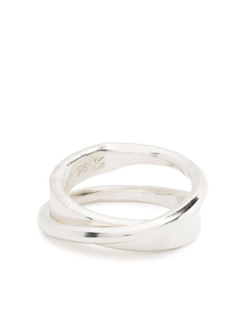 M1726 double band silver ring