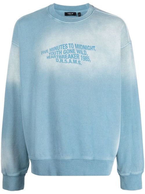Sun-fade crew-neck sweatshirt - Blue
