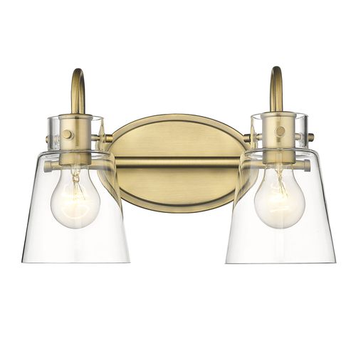 Antique Brass Two Light Vanity from the Bristow Collection