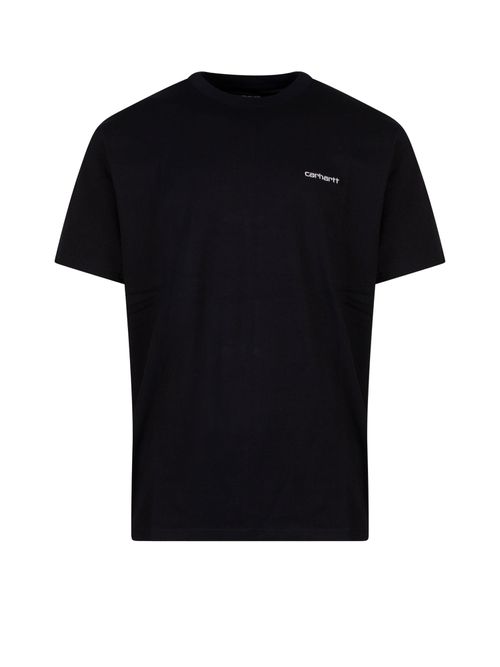 -T-shirt in cotone con logo ricamato-Uomo