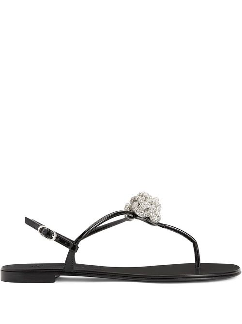 Crystal-embellished sandals - Black