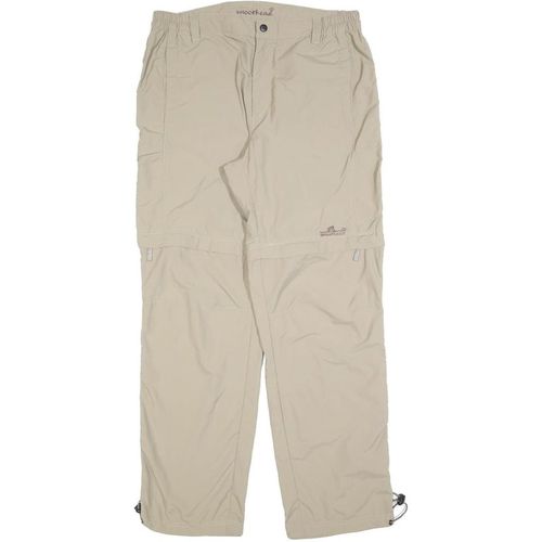 MOORHEAD Mens Polyester Blend Beige Relaxed Straight Leg Trousers W34 L32 Casua