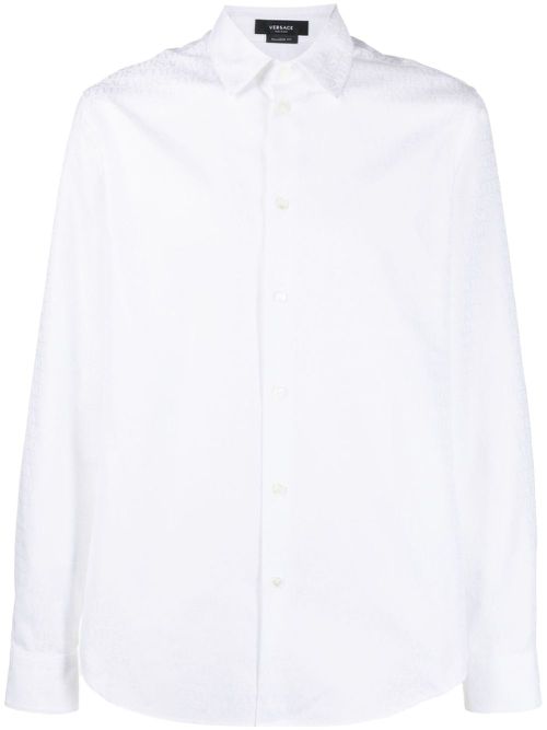 Allover-jacquard shirt - White