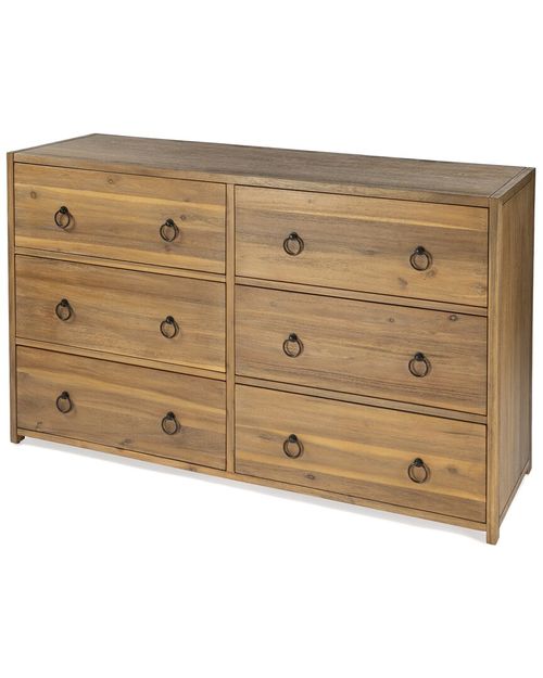 Lark 6 Drawer Natural Wood Dresser