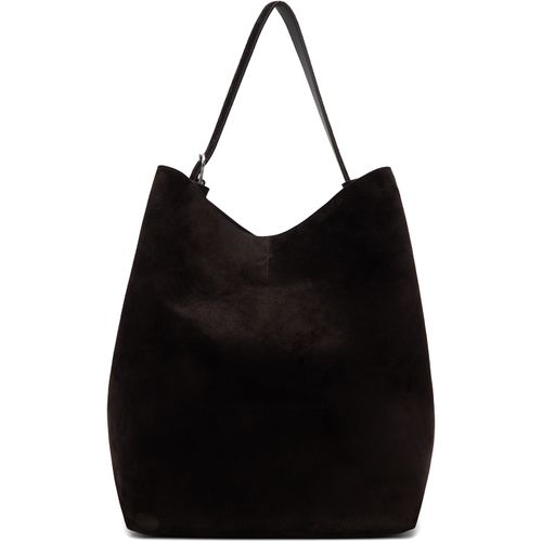 Brown Belted Suede Tote
