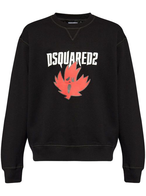 Logo-print cotton sweatshirt - Black