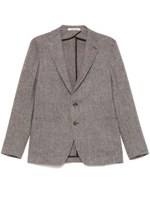 Herringbone-pattern blazer - Brown