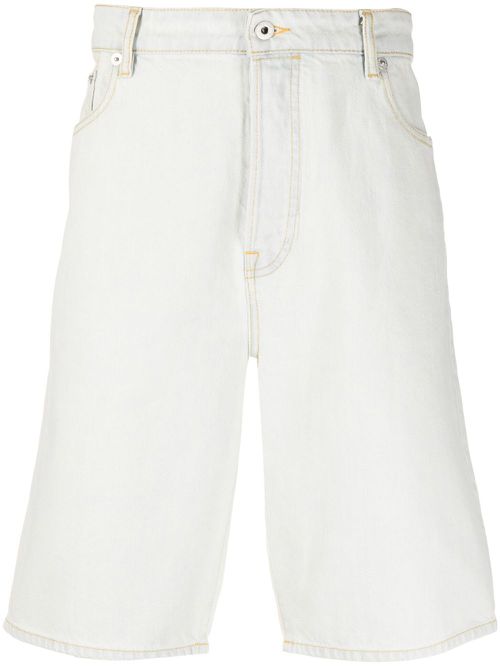 Logo-embroidered denim shorts - Blue