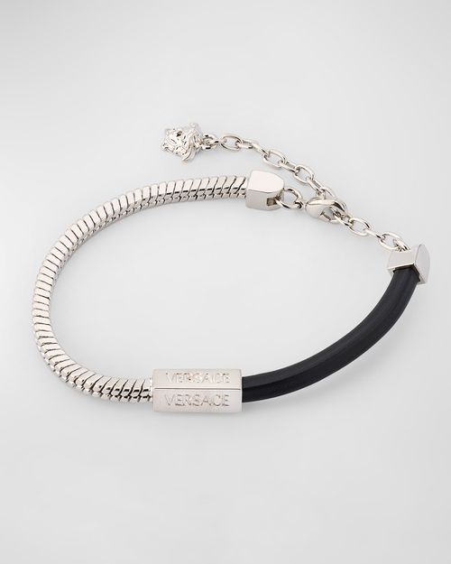Men's Metal and Leather Bracelet