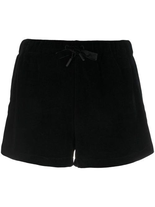 Sequin-logo drawstring shorts - Black