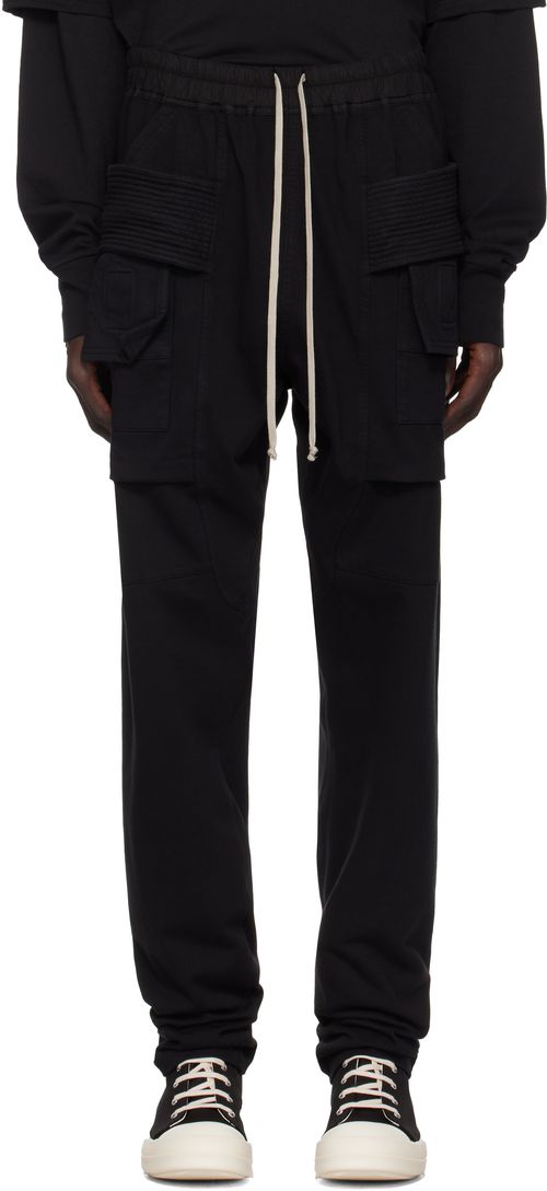 Rick Owens DRKSHDW Black Porterville Creatch Cargo Drawstring Shorts