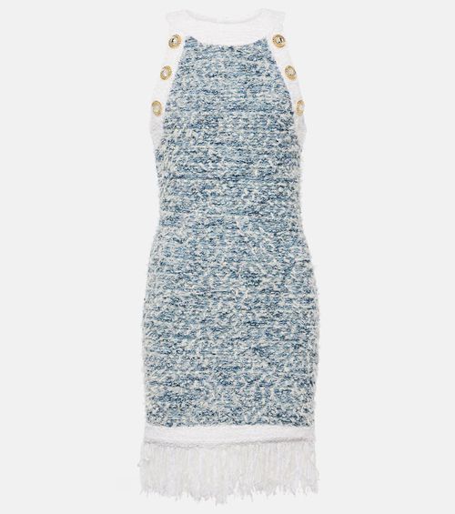 Fringed tweed minidress