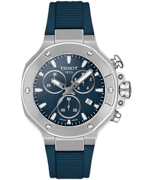 TISSOT T-Race Quartz 38MM Blue Dial Rubber Men's Watch T141.817.17.041.00