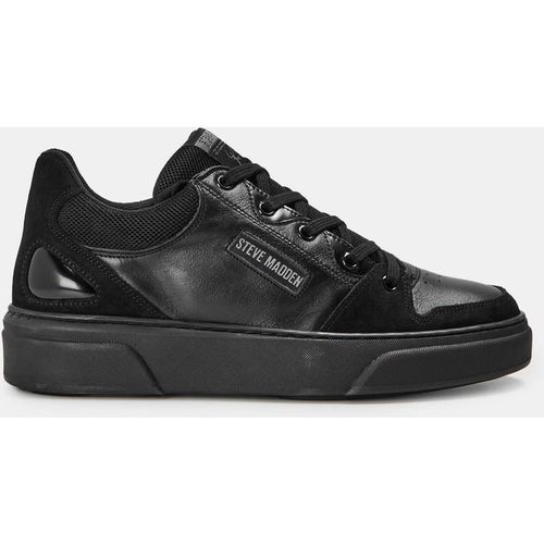 Steve Madden Mens Kingpin Low Top Lace-Up Sneakers in Black/Black