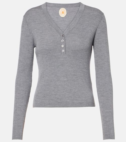 Virgin wool Henley shirt