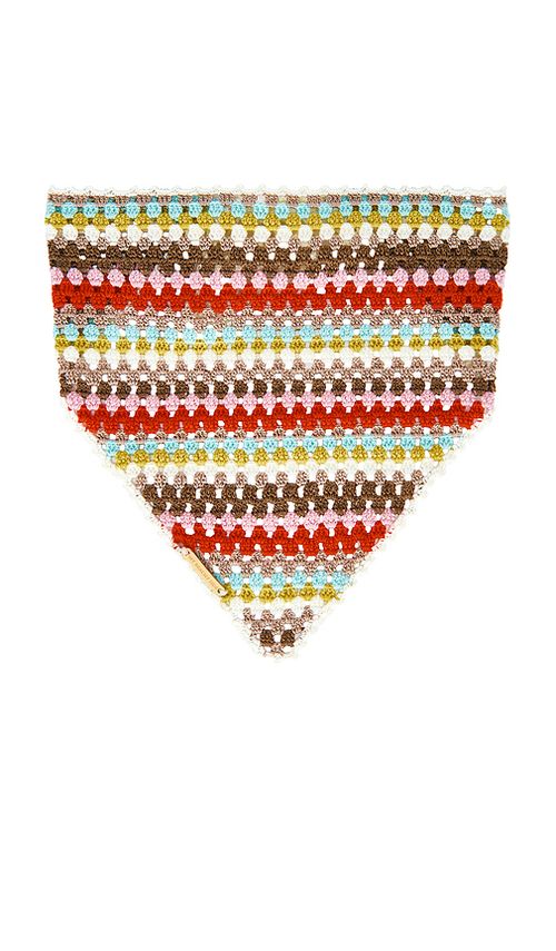 My Beachy Side Multi Striped Hand Crocheted Bandana in Red
