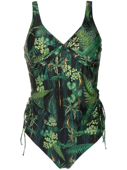 Bruma twisted leaf-print tankini - Green