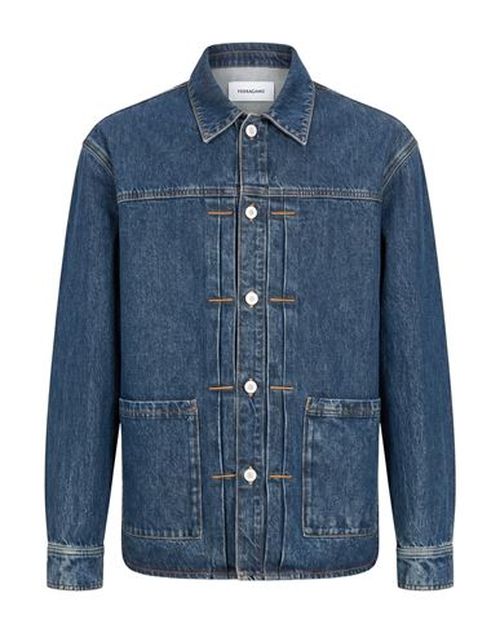 Man Denim outerwear Blue Size M Cotton