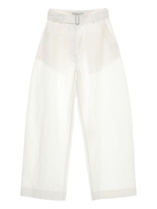 Round Leg Cotton Trousers — White