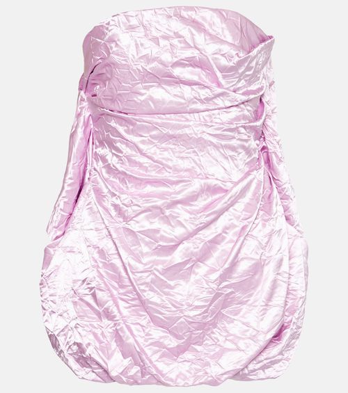 Strapless satin minidress