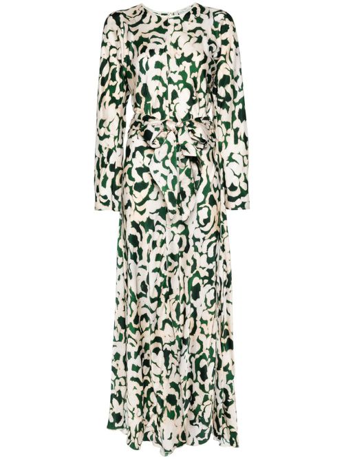 Abstract-print maxi dress - Green