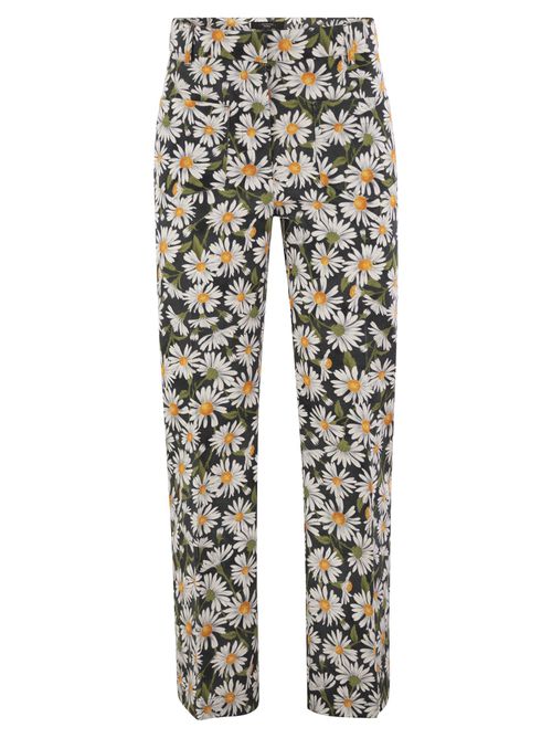 Weekend Maxmara Arten1234 - Patterned Cotton Flare Trouser