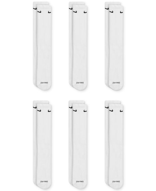 Men's Everyday Plus Cushioned Training Crew Socks (6 Pairs) - White