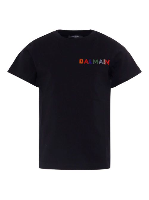 Logo-embroidered T-shirt - Black