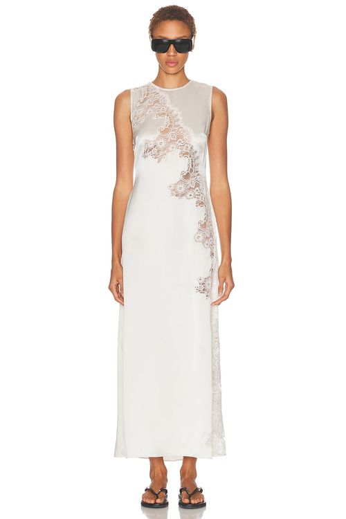 SRG Briar Silk Maxi Dress in Lace - Ivory. L also in S, M, XXS
