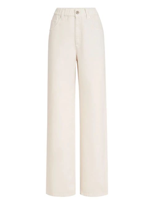 Garment-Dyed Cotton And Linen Contemporary Trousers