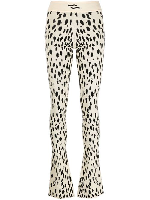 Animal-pattern knitted trousers